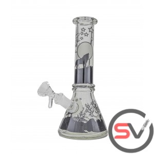 FULL MOON WOLF GLASS MINI BEAKER 8inch - (GLOW IN DARK)